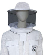 brutul bee 3 layer beekeeping ultralight ventilated suit with round veil (white, m)