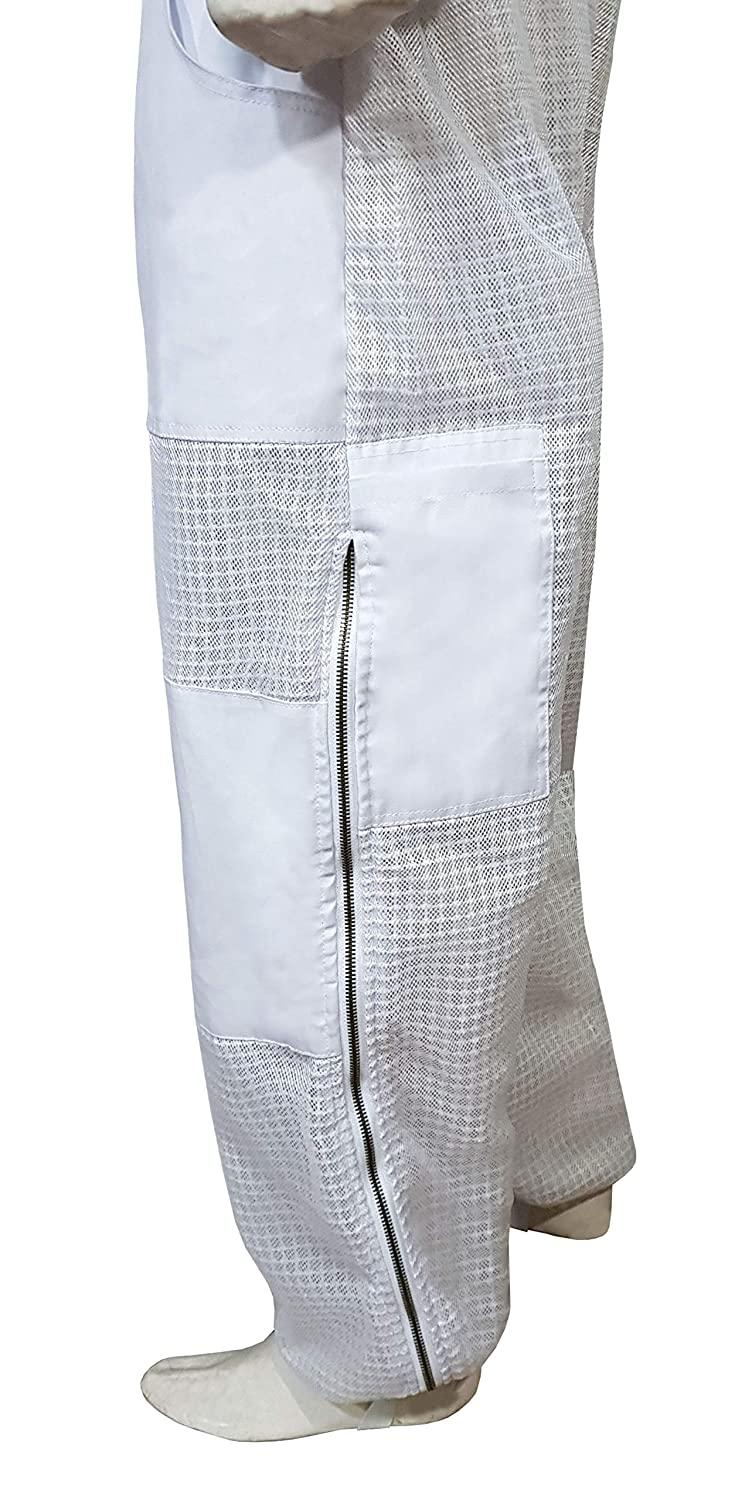 brutul bee 3 layer beekeeping ultralight ventilated suit with round veil (white, m)