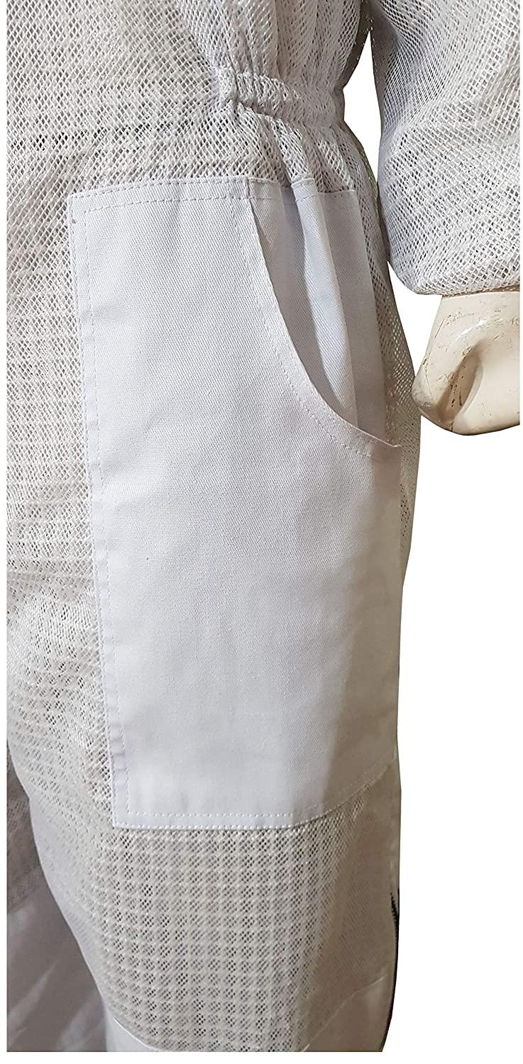 brutul bee 3 layer beekeeping ultralight ventilated suit with round veil (white, m)