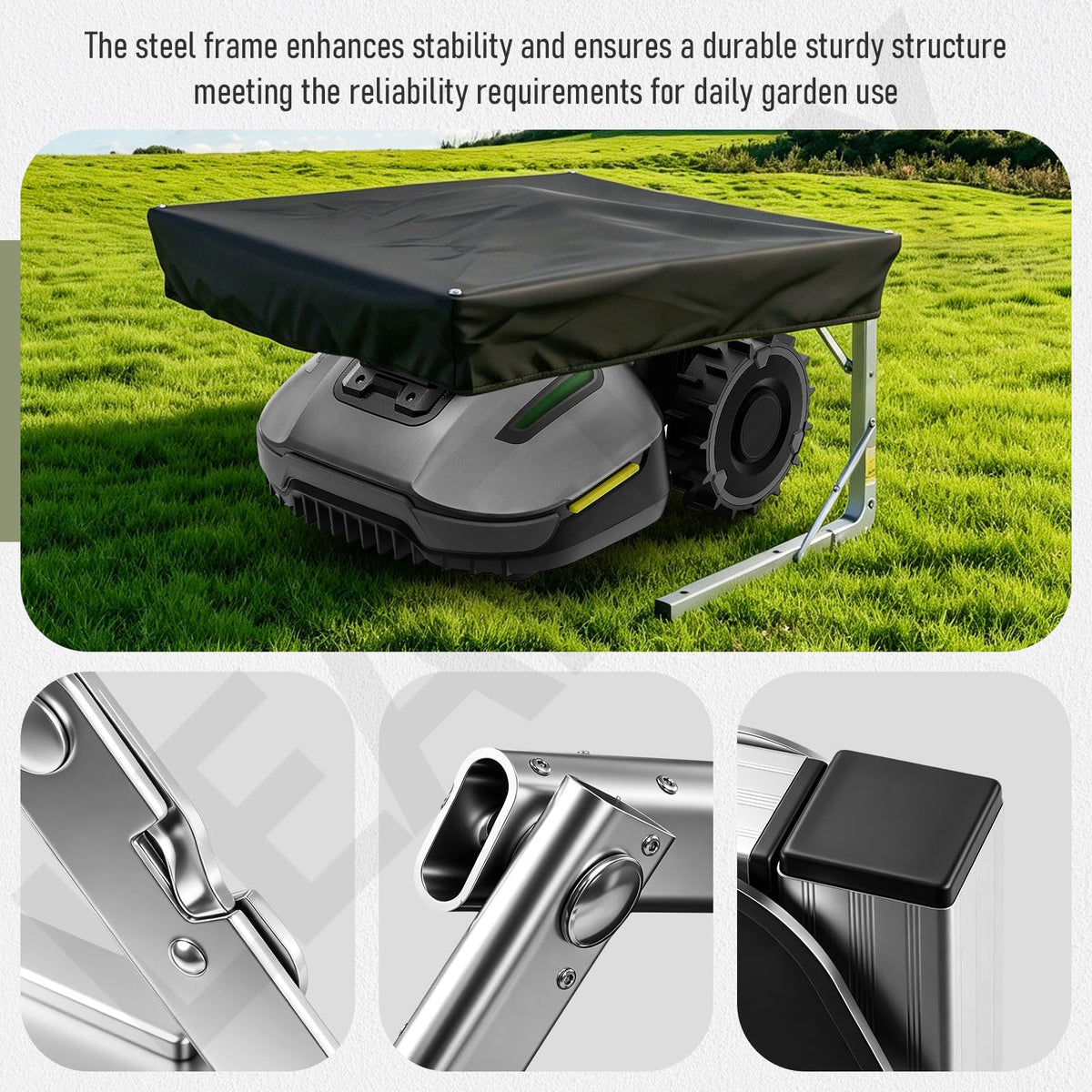 Robot Lawn Mower Garage, Waterproof Outdoor Shelter &amp; Carport for Most Robotic Mowers, Universal Easy Setup Rain Protection Panel Awning Shed, 19" W x 30" L x15.7 H