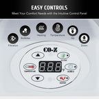 co-z 4-6 person 7' blow up hot tub w 130 air jets heater cover electric pump portable pool gray