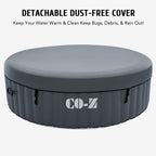 co-z 4-6 person 7' blow up hot tub w 130 air jets heater cover electric pump portable pool gray