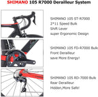 Carbon Road Bike, SAVA HERD6.0 T800 Carbon Fiber 700C Road Bicycle with 105 22 Speed Groupset Ultra-Light Carbon Wheelset Seatpost Fork Bicycle
