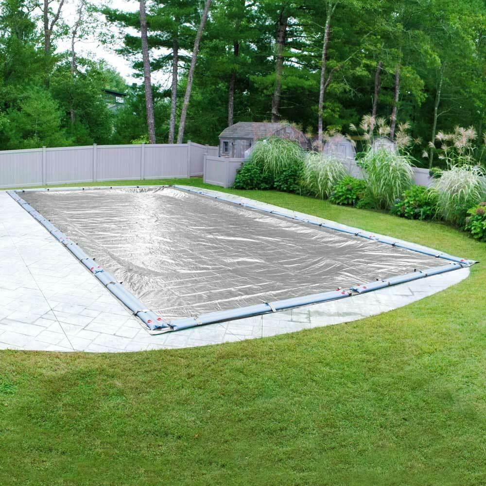 30' x 50' rectangle in-ground swimming pool winter cover 10 year - silver