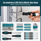 Home Tool Kit 281-PCs - Portable Complete Basic Repair General Hand Tool Sets for Men Women - Full Tool Set with Socket Wrench Set & Screwdriver Set & Metric Hex Key & Pliers & Tool Box Case