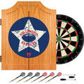 VAF 21 in. Hollywood Rangers Wood Dart Board Cabinet Set