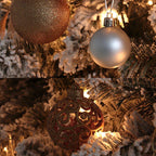 Abble Clear Prelit Incandescent Gold Flocked Spruce Artificial Christmas Tree, 8'