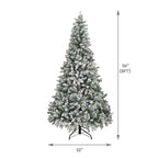 Abble Clear Prelit Incandescent Gold Flocked Spruce Artificial Christmas Tree, 8'