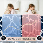 Electric Heated Blanket with Dual Controllers,Queen Size 84x90",ETL Certificated