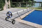 18 ft portable inground solar cover swimming pool cover reel with solid wheel