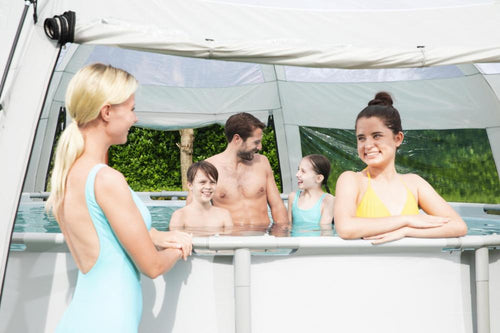 19ft 8" round multi-use pool dome fits spas and pools up to 16 ft outdoor cover