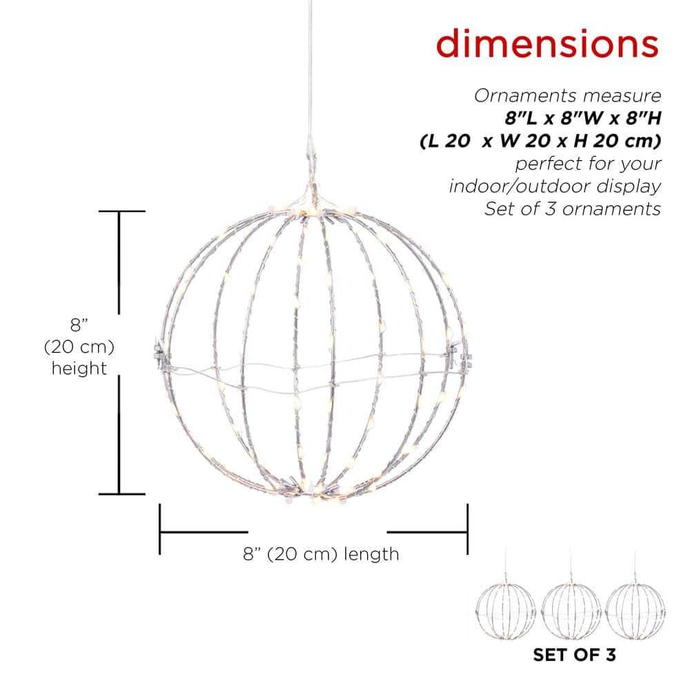 3-Piece Foldable Metal Sphere Ornaments