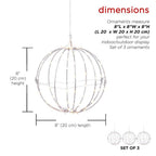 3-Piece Foldable Metal Sphere Ornaments