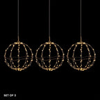 3-Piece Foldable Metal Sphere Ornaments