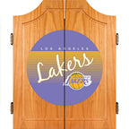 20.5 in. Los Angeles Lakers Hardwood Classics NBA Wood Dart Cabinet Set
