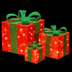 Pre-Lit Red Sisal Gift Box Assortment