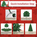 7.5 FT  Artificial Christmas Tree, 1300 Tips Full Tree with Christmas Tree Stand