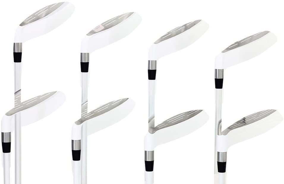 Majek White Pearl Petite Senior Ladies Golf Hybrids Irons Set Senior Petite Women Best All True Hybrid Ultra Light Weight Forgiving PackaIncludes 4 5 6 7 8 9 PW SW All Lady Flex Utility Clubs