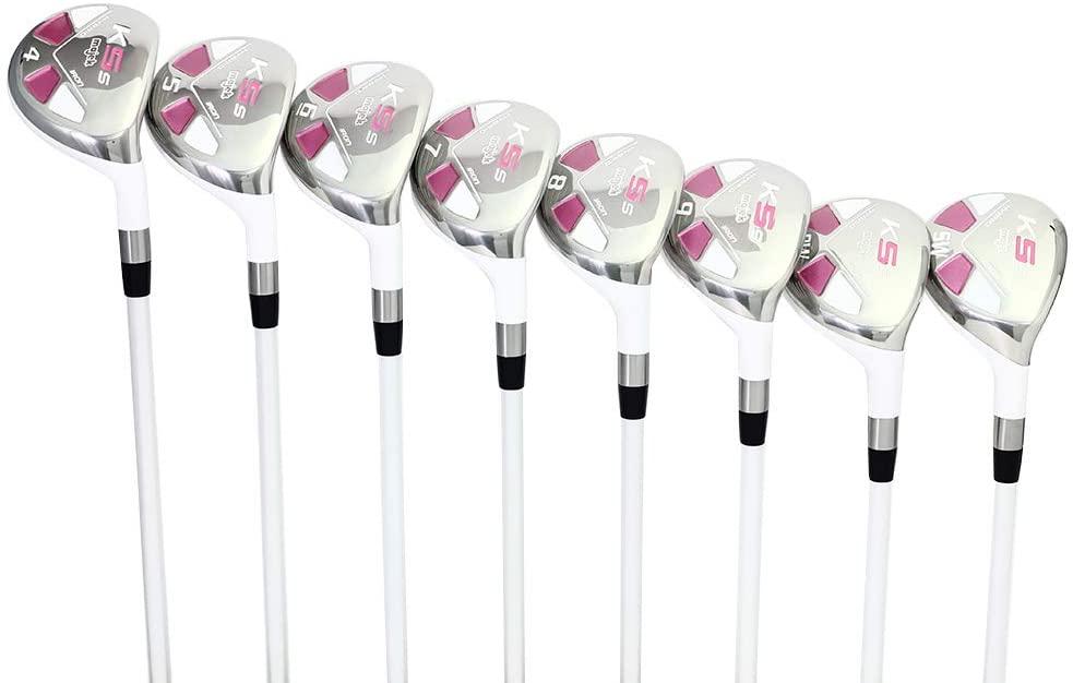 Majek White Pearl Petite Senior Ladies Golf Hybrids Irons Set Senior Petite Women Best All True Hybrid Ultra Light Weight Forgiving PackaIncludes 4 5 6 7 8 9 PW SW All Lady Flex Utility Clubs