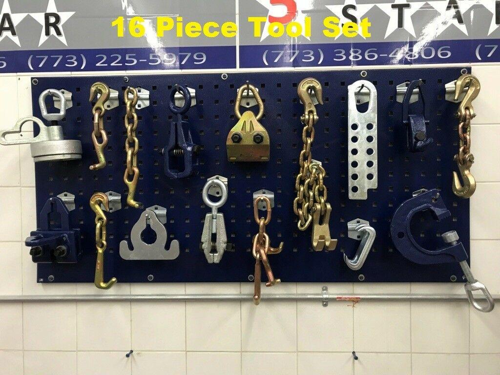AUTO BODY FRAME MACHINE 16 PIECE TOOLS AND CLAMP CHAIN SET SPECIAL PRICING