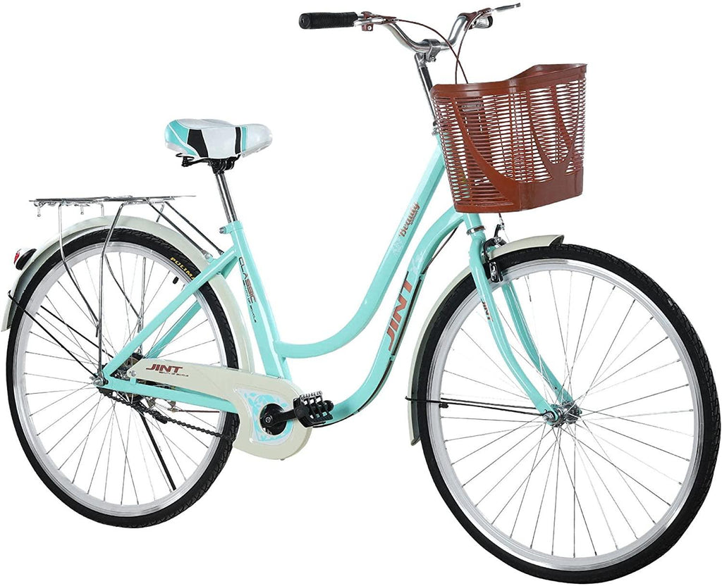Tangnade 26 Inch Womens Comfort Bikes Beach Cruiser Bike Single Speed Bicycle Comfortable Commuter Bicycle Women's Bike with Basket and Adjustable Height Seat