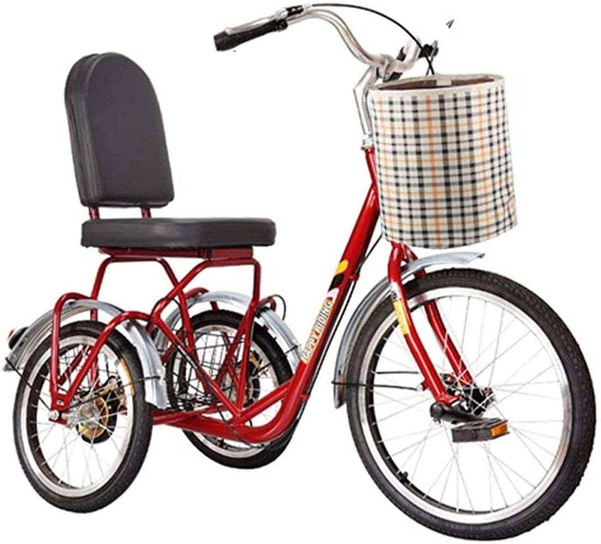 HKPLDE Adult Tricycle,Elderly Power Tricycles, Elderly Leisure Mobility Bicycles, Adult Pedal Outer Eight-Shaped Small Fitness Bicycles