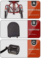 HKPLDE Adult Tricycle,Elderly Power Tricycles, Elderly Leisure Mobility Bicycles, Adult Pedal Outer Eight-Shaped Small Fitness Bicycles