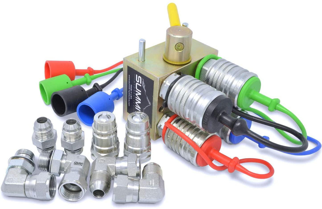 manual hydraulic multiplier, scv splitter/diverter valve with couplers and ag fittings