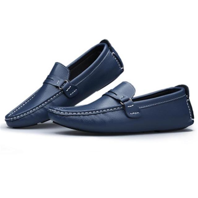 Shoes - Men Genuine Leather Loafer Boat Shoes