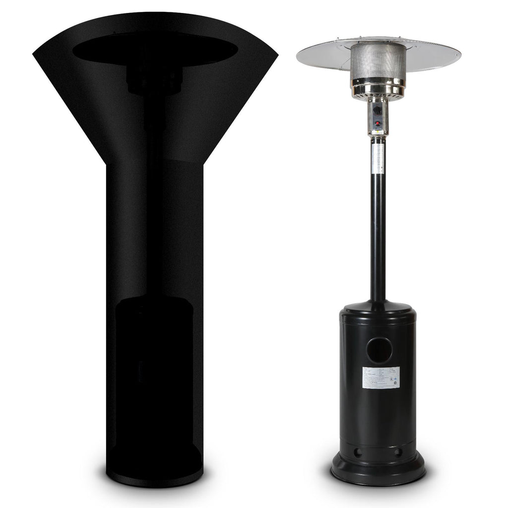 Dcenta 46000BTU Propane Hammered Bronze powder coated Iron Mushroom Outdoor Patio , with Two Smooth-rolling Wheels,,with Hose Set,with Black Cover