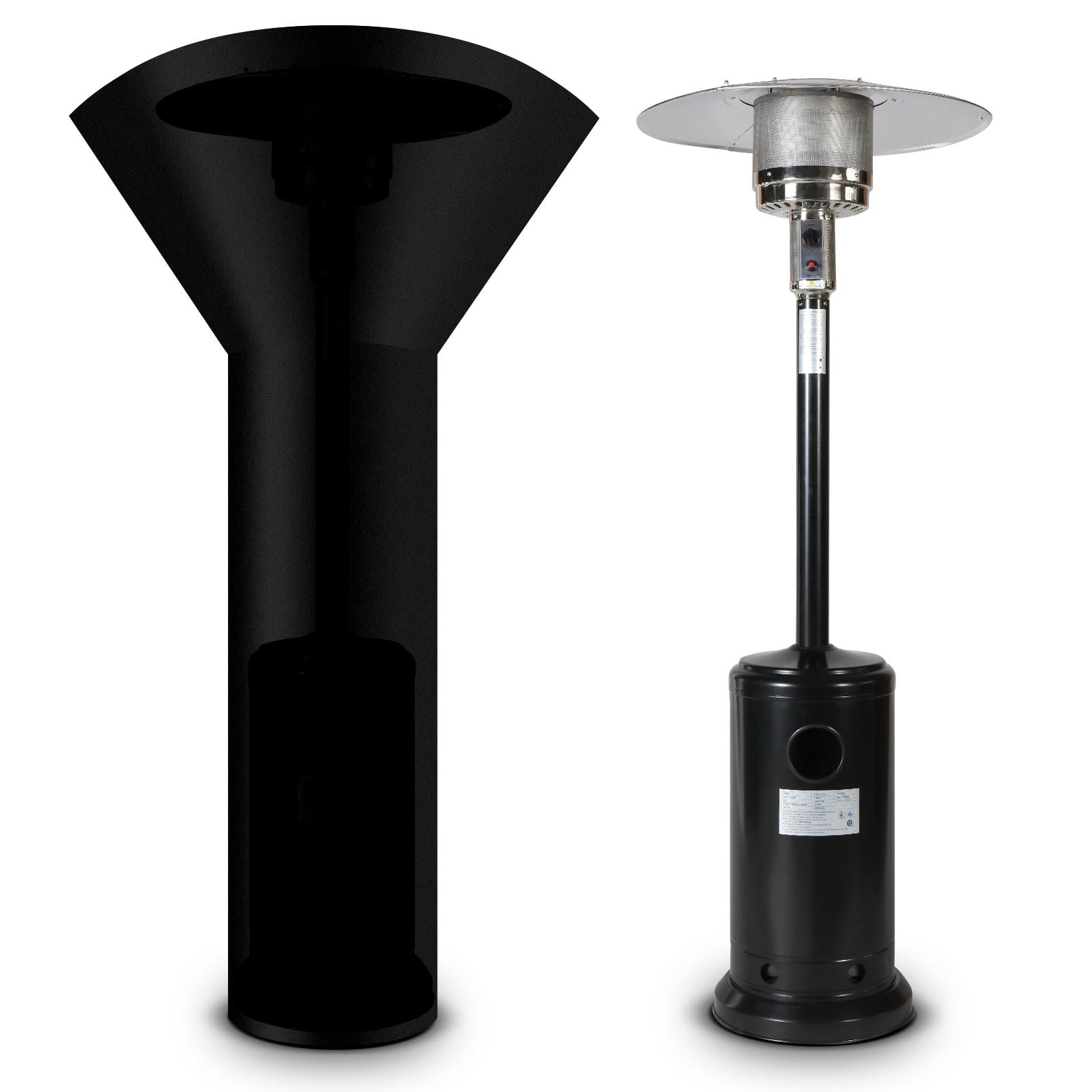 Dcenta 46000BTU Propane Hammered Bronze powder coated Iron Mushroom Outdoor Patio , with Two Smooth-rolling Wheels,,with Hose Set,with Black Cover