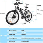 Electric Bike for Adults,Googo 26" Electric Mountain Bike with 350W Motor,Removable 36V Battery,Professional 21 Speed Gears,Middle 5 Speed LCD Display with USB,3 WorModes,20MPH Electric Bicycle