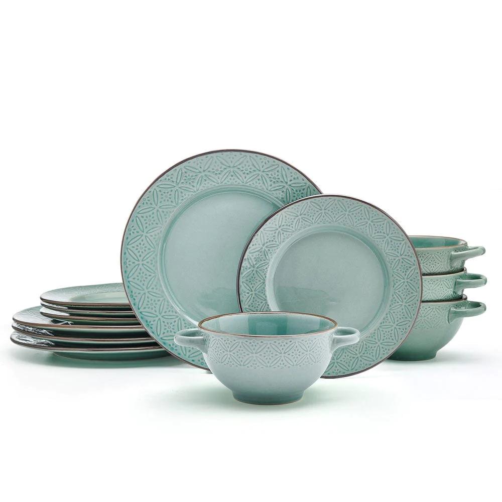 Kori Sage 12 Piece Dinnerware Set, Service for 4
