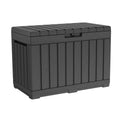 Kent50 Gallon Resin Deck Box-Organization and Storafor Patio Cushions, Throw Pillows and Garden Tools, Dark Grey