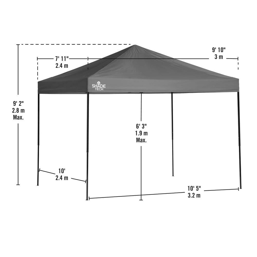 ST80 Shade Tech 10 ft. x 8 ft. Red Straight Leg Pop-Up Canopy