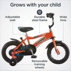Schwinn Grit and Petunia Steerable Kids Bike, Boys and Girls Beginner Bicycle, 12-Inch Wheels, Training Wheels, Easily Removed Parent Push Handle with Water Bottle Holder, Multiple Colors