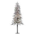 Vickerman Artificial Christmas Tree 6' x 33" Flock Alpine Dura-Lit 200 Clear Lights 657 Tips