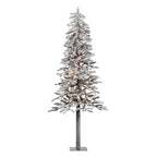 Vickerman Artificial Christmas Tree 6' x 33" Flock Alpine Dura-Lit 200 Clear Lights 657 Tips