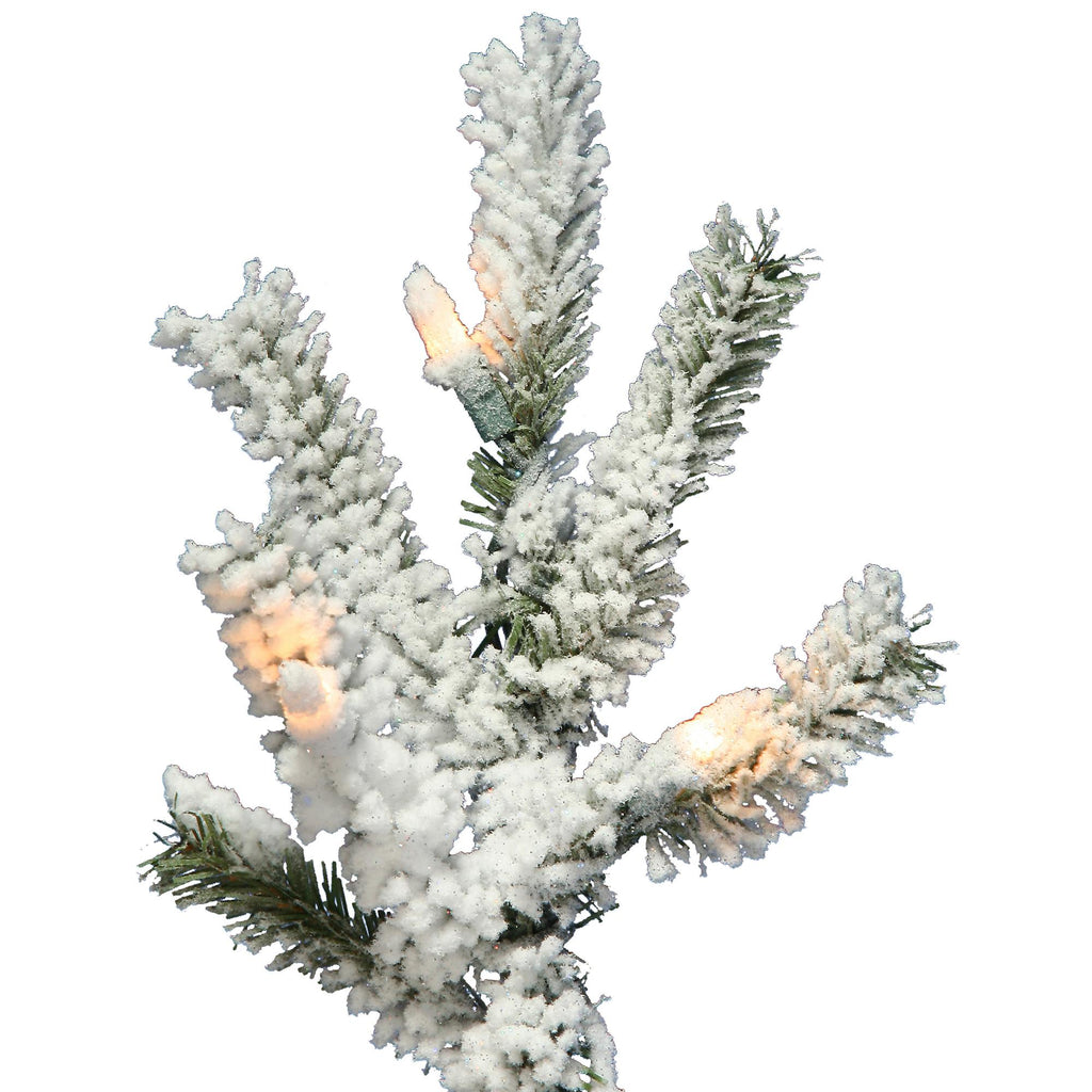 Vickerman Artificial Christmas Tree 6' x 33" Flock Alpine Dura-Lit 200 Clear Lights 657 Tips
