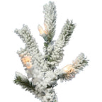 Vickerman Artificial Christmas Tree 6' x 33" Flock Alpine Dura-Lit 200 Clear Lights 657 Tips