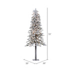 Vickerman Artificial Christmas Tree 6' x 33" Flock Alpine Dura-Lit 200 Clear Lights 657 Tips