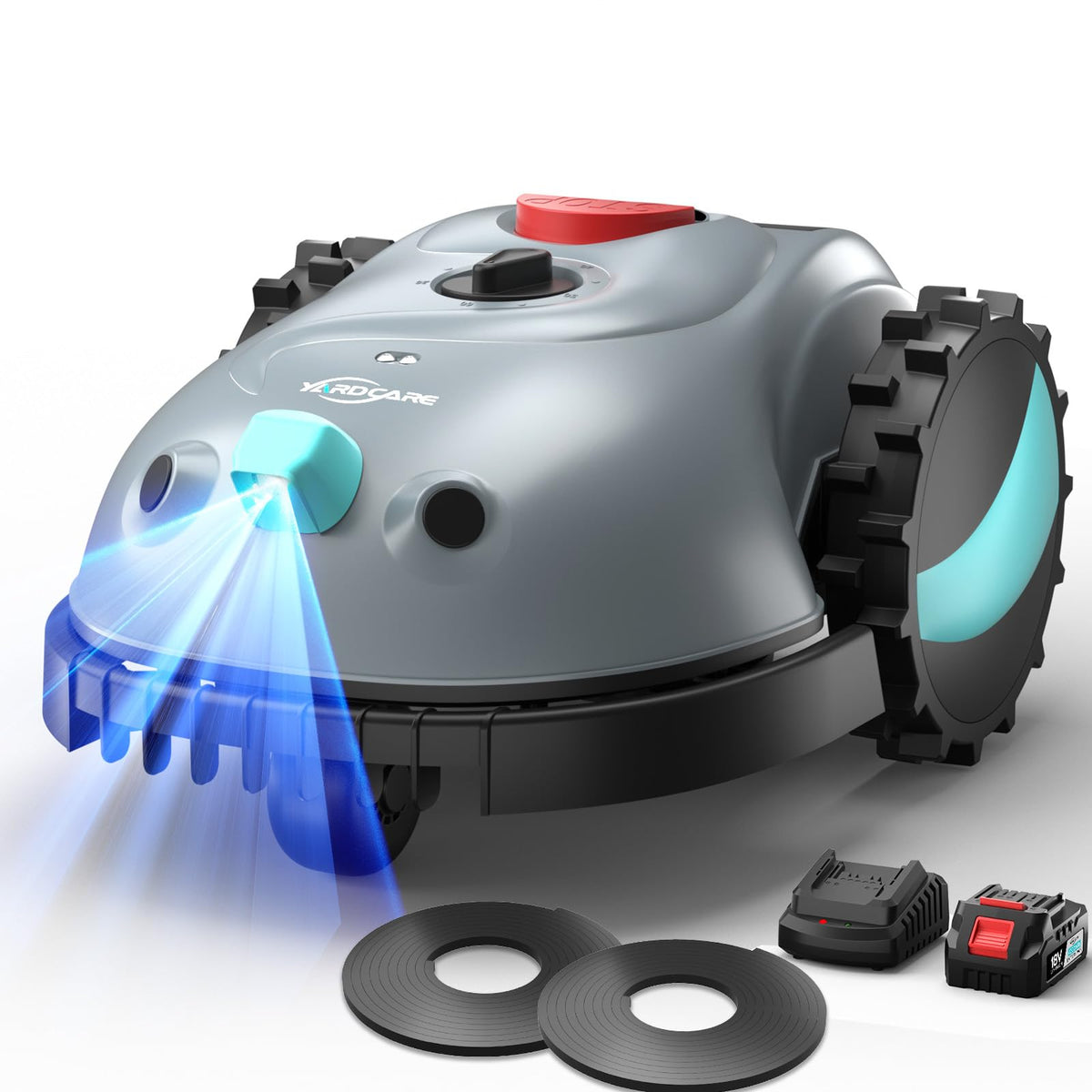 V100 Robotic Lawn Mower – Visual Navigation &amp; Smart Obstacle Avoidance, Adjustable Cutting Height 0.8–2.4 in, Low-Noise Auto Mowing for Small Lawns up to 1,600 sq ft