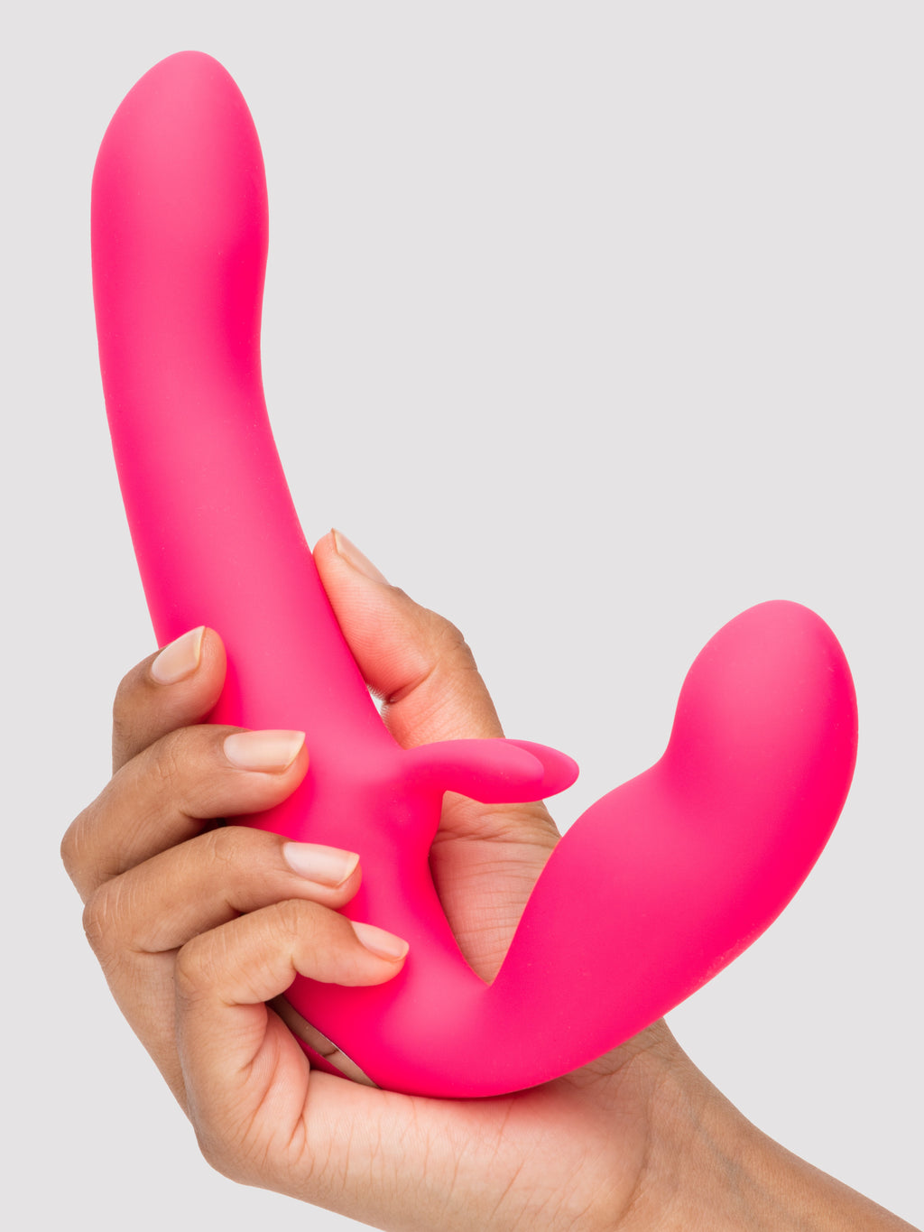 Happy Rabbit Rechargeable Vibrating Strapless Strap-On, Pink
