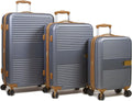 Garland Hardside 3-Piece Spinner Luggage Set with USB Port, Grey