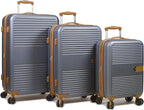 Garland Hardside 3-Piece Spinner Luggage Set with USB Port, Grey