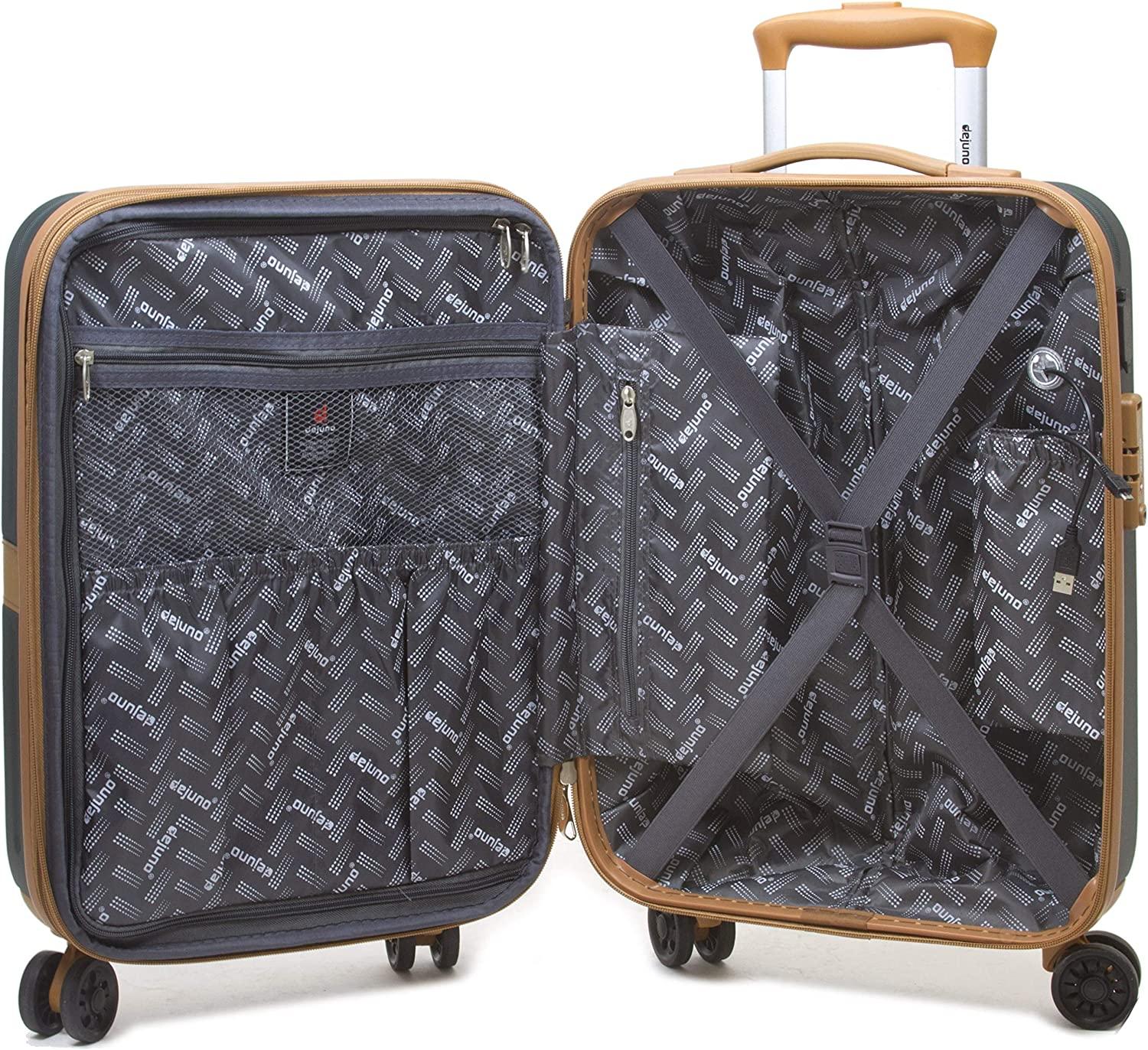 Garland Hardside 3-Piece Spinner Luggage Set with USB Port, Grey