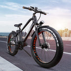 26" Fat Tire Ebike, Super Cruiser with 500W Brushless Motor &amp; Removable 48V/12Ah Lithium-ion Battery Adult Mountain Electric Bicycles, Top Speed 30MPH,  6-Speed Gear【US Stock】