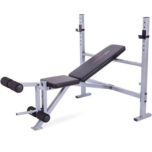 CAP Strength Deluxe Weight Bench with Leg Attachment, Black &amp; Gray