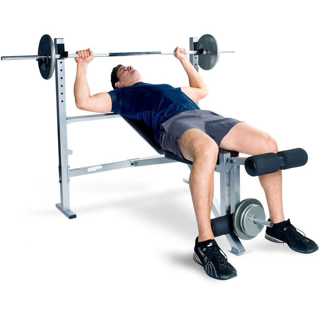 CAP Strength Deluxe Weight Bench with Leg Attachment, Black &amp; Gray