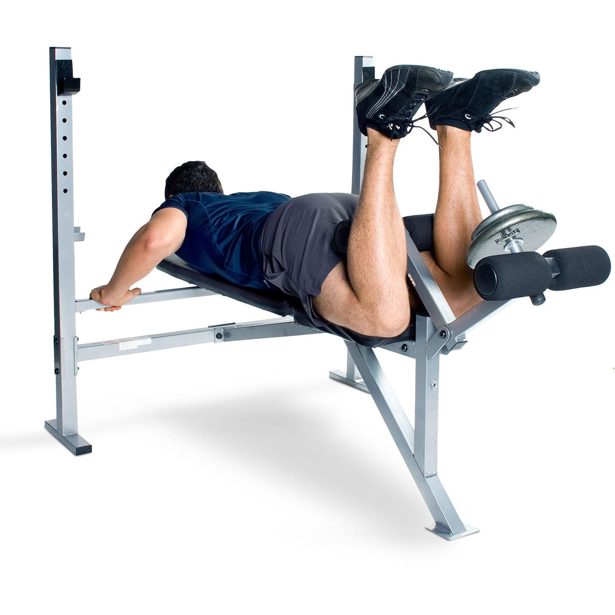 CAP Strength Deluxe Weight Bench with Leg Attachment, Black &amp; Gray
